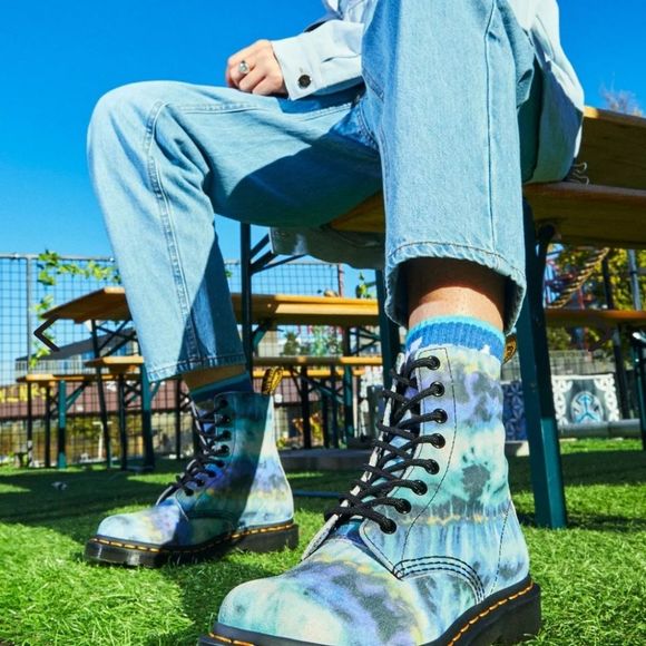 Dr Martens 1460 Pascal Tie Dye Leather Lace-Up Boots - Picture 6 of 14